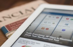 Newspaper and tablet headlines