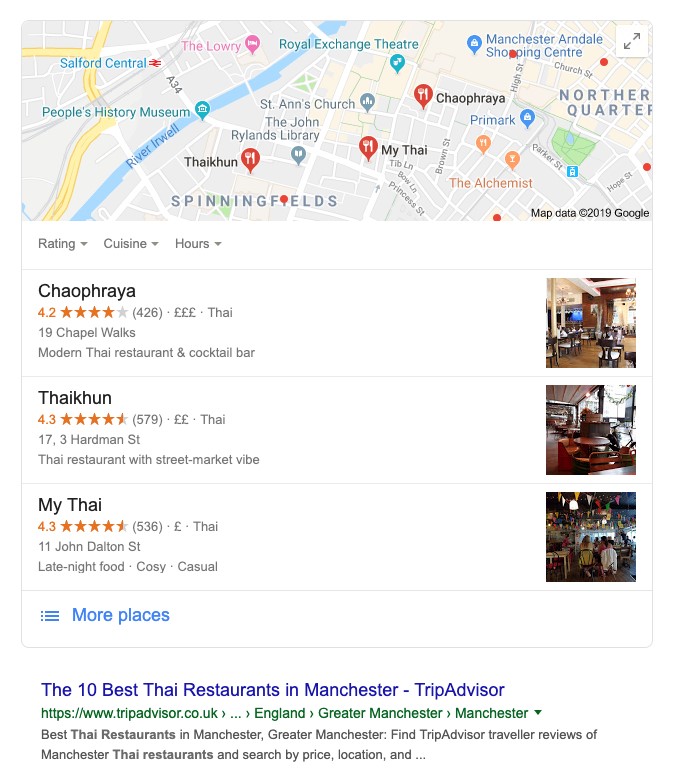 Google maps screenshot